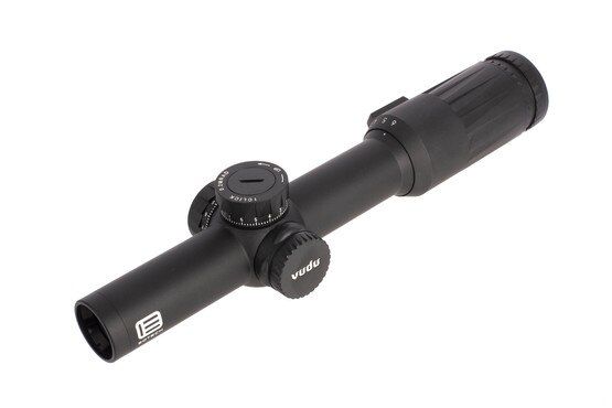 The EOTech Vudu 1-6x24 first focal plane Riflescope with an Illuminated SR1 MRAD Reticle and black anodized finish